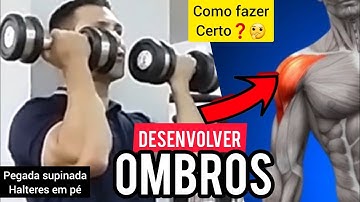 DESENVOLVIMENTO FRONTAL OMBROS  SUPINADA COM HALTERES -COMO FAZER CERTO❓🤔