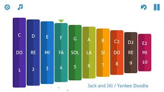 Jack and Jill  - Yankee Doodle - on "My 1st Xylophone" (a virtual xylophone for mobile devices) screenshot 5