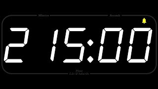 215 MINUTE  TIMER & ALARM  1080p  COUNTDOWN