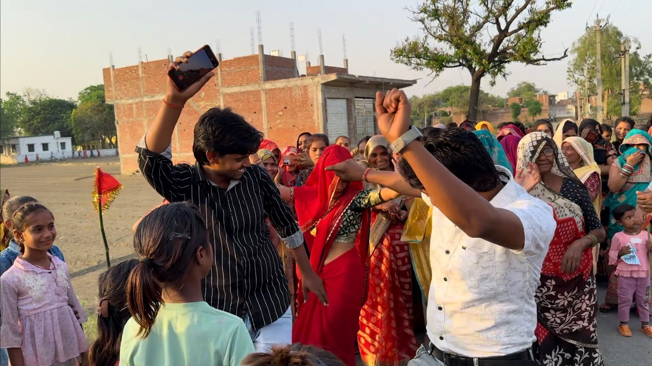 Mata ke mandir par jhanda 🙏☺️नागिन बेंड पर sandeep सुलेखa का नाच 💃 🔥😁