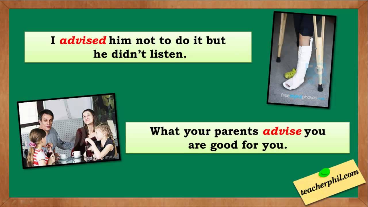 Advise vs advice - YouTube