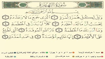 تعلم التجويد تلقينا ۩ سورة الهمزة ۩ تحقيق الشيخ الحصري