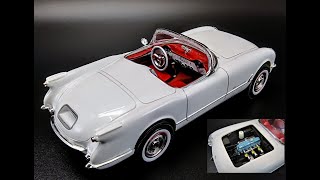 1953 CHEVY CORVETTE C1 BLUE FLAME 1/25 SCALE MODEL KIT BUILD HOW TO AMT 1244