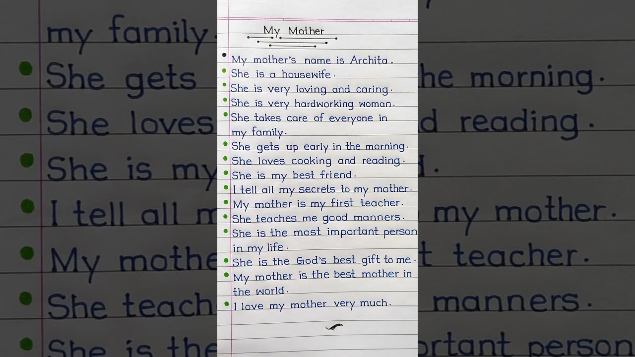 10 Lines On My Mother Essay In English Shorts