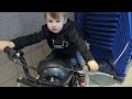 my 2 year old sits on a lowes motorcycle