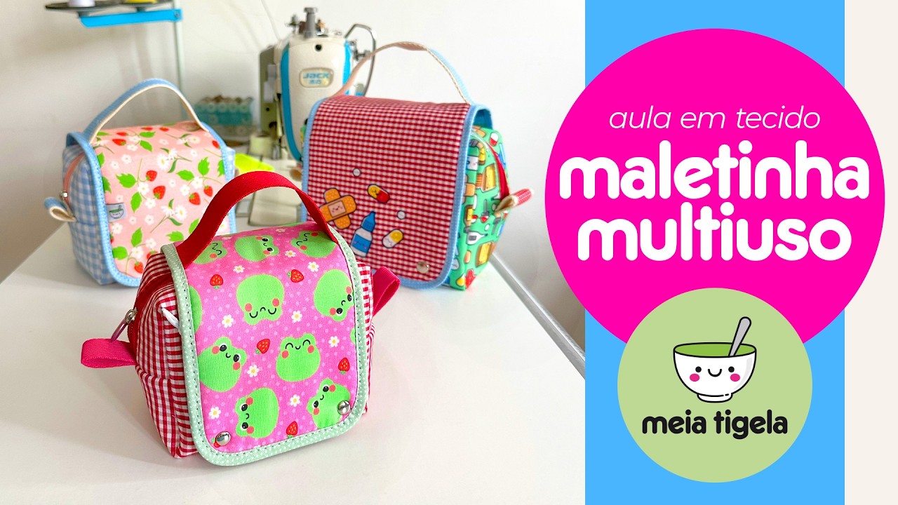 Maletinha em TECIDO - Tutorial completo com moldes em 7 tamanhos