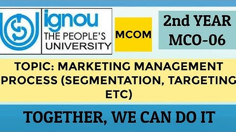 MCO 06 : MARKETING MANAGEMENT PROCESS #IGNOU MCOM 2ND YEAR Important Q & A#