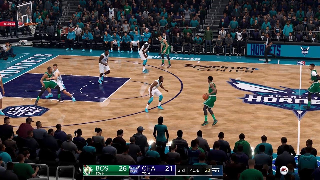 NBA LIVE 19 - Boston Celtics vs Charlotte Hornets - CPU SIM Full Game PS4 PRO - HD