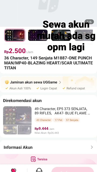 di uggame ada sewa akun harga murah banget ada opm lagi omg!!!
