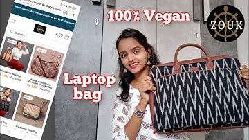 REVIEW Zouk Ikat Print Laptop bag | 100% Cruelty Free | Best laptop bag | Vidya Here |