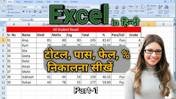 Create All Student Pass Fail Mark sheet in Excel - With IF OR Formula in Hindi