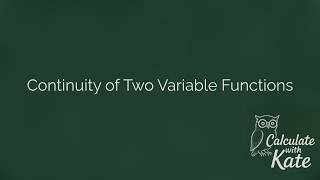 Continuity of Two Variable Functions