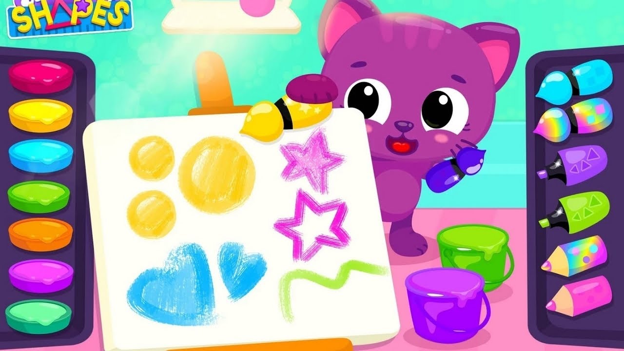 Preschool Kids Learn Basic Shapes and Colors of the Rainbow - Cute & Tiny Shapes, Colors & Geometry