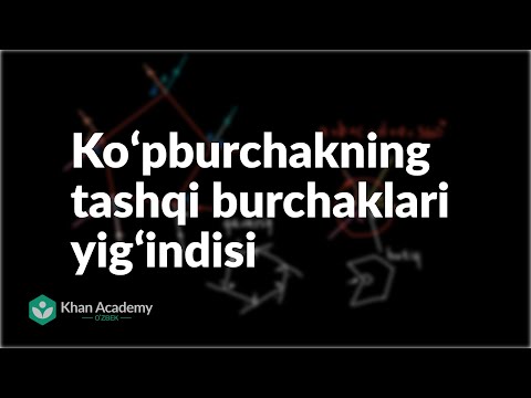 Video: Xuddi shu tomonning tashqi burchaklari qo'shimchami?