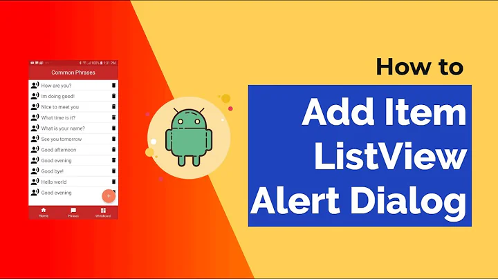 How to Add Item to Listview Using Alert Dialogbox Android Studio