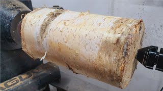 Woodturning - Silver Birch Vase