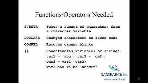 How to use SAS   Lesson 5   Functions