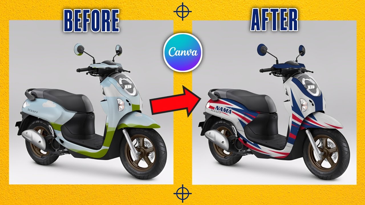 Mockup striping motor di HP android |Gratis template canva