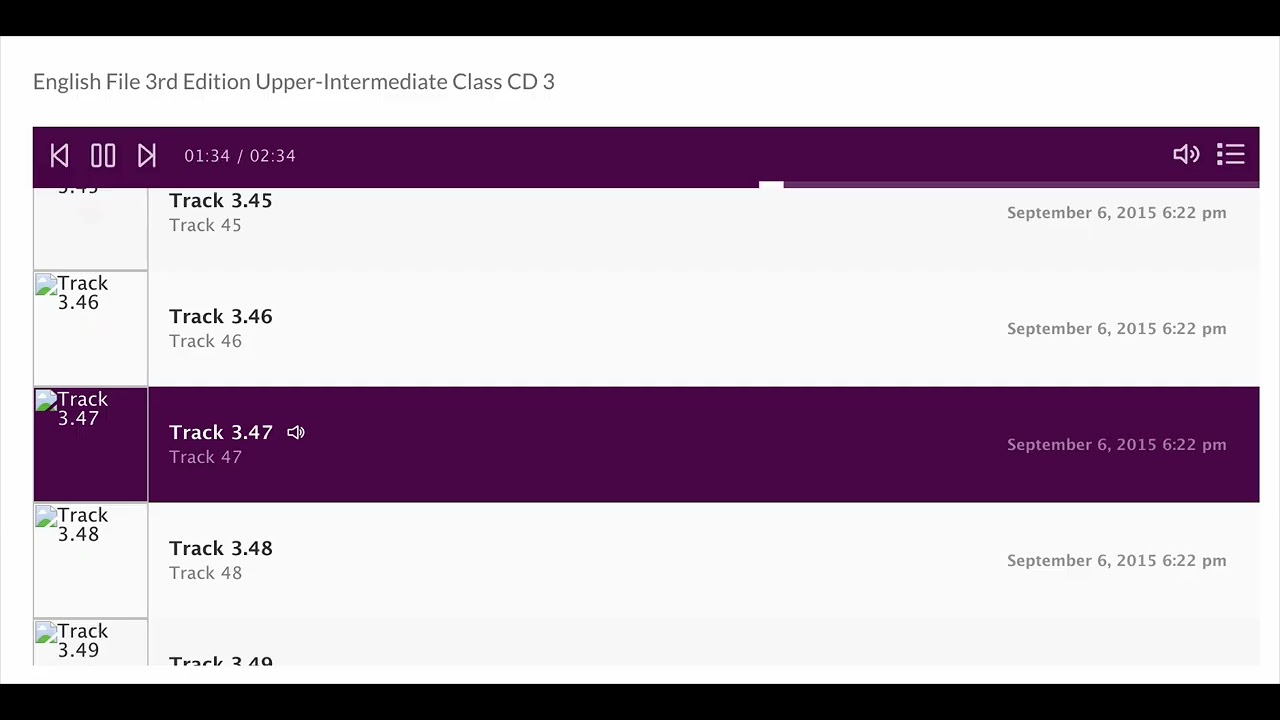 English File 3rd Edition Upper-Intermediate Class CD 3. 3.47