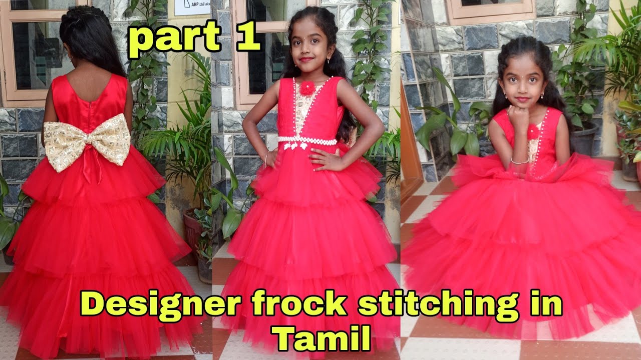 Long frock cutting and stitching in Tamil @stitchingstylewithguha - YouTube