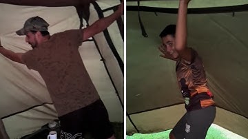 Heavy winds nearly blow entire tent away