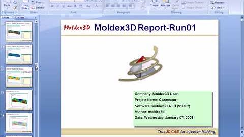 Moldex3D eDesign Demo Animation- Part 6. Generate report automatically