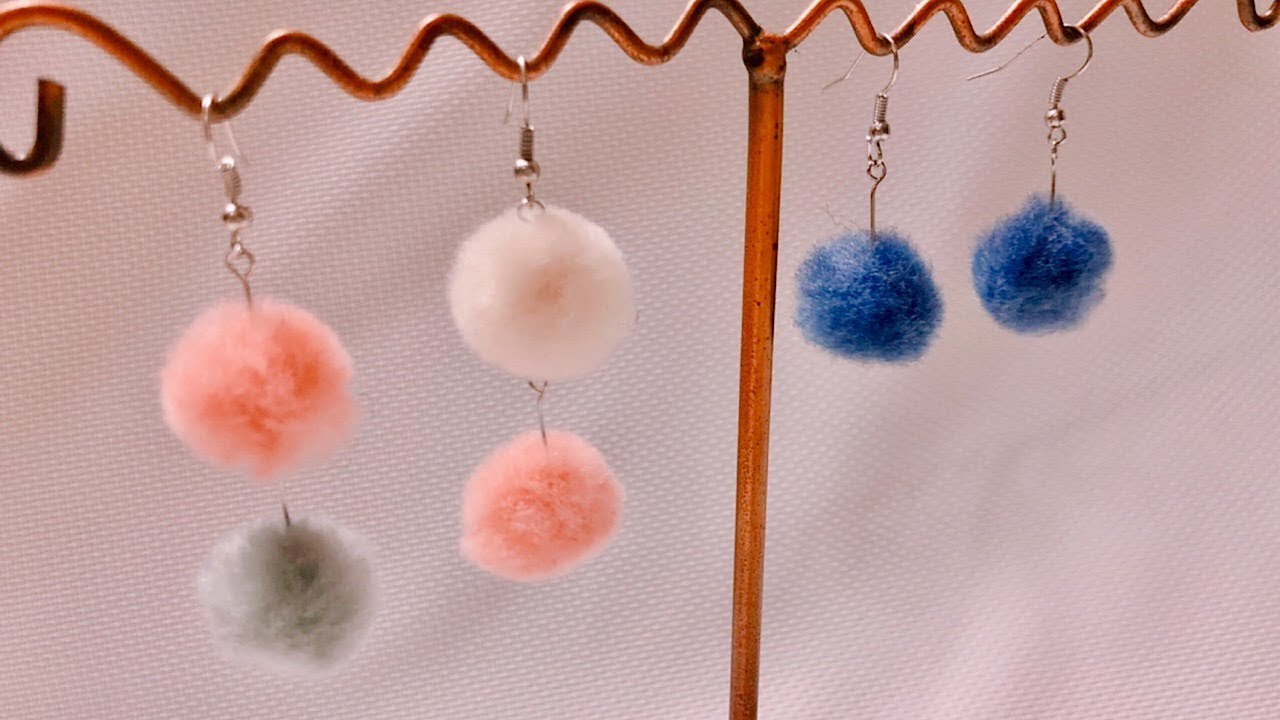 小物＞ファーポンポンピアス＊100均材料＊超簡単作成 - YouTube 