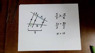 Proportional Parts  Three parallel lines and two transversals, Angle Bisectors
