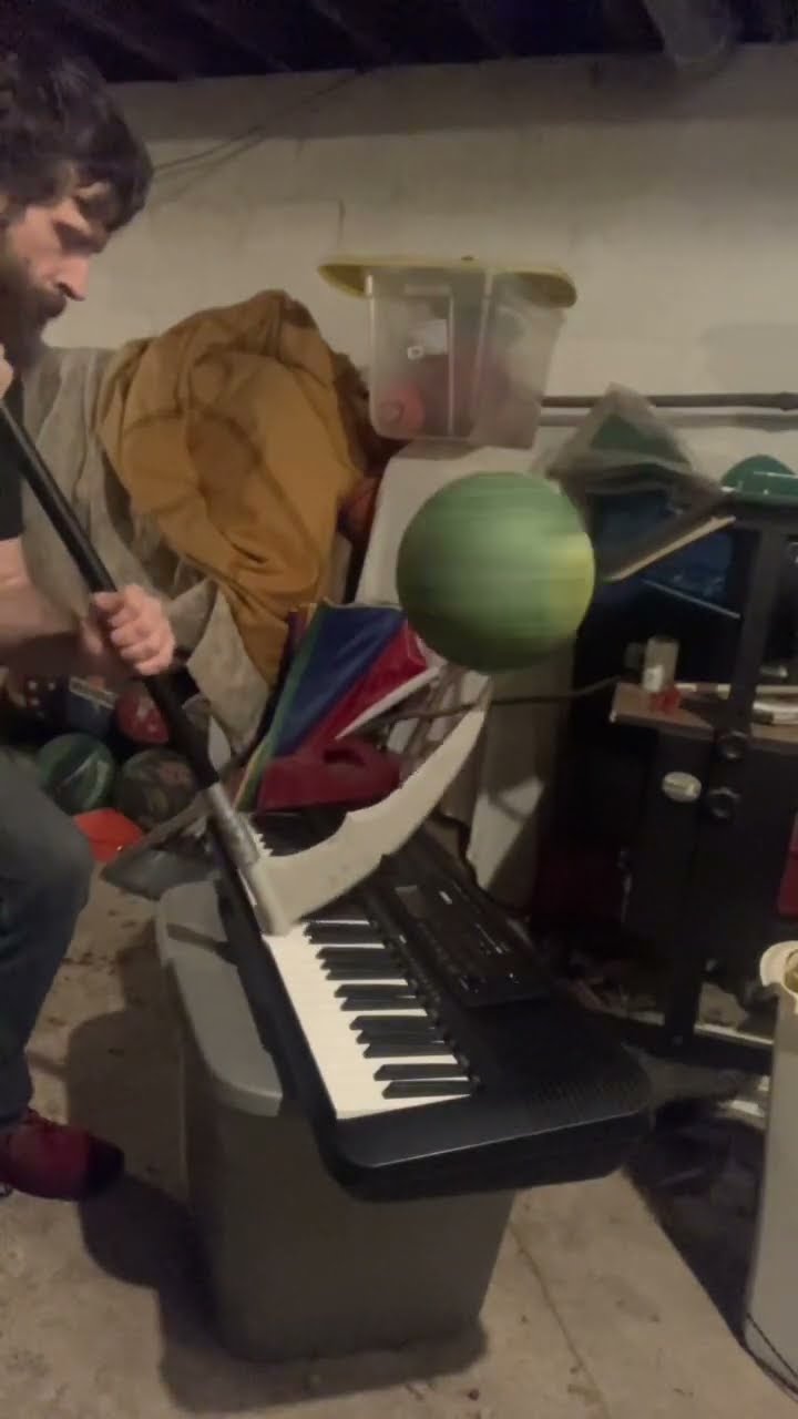 Playing Piano With A Basketball Spinning Scythe Blade || ViralHog
