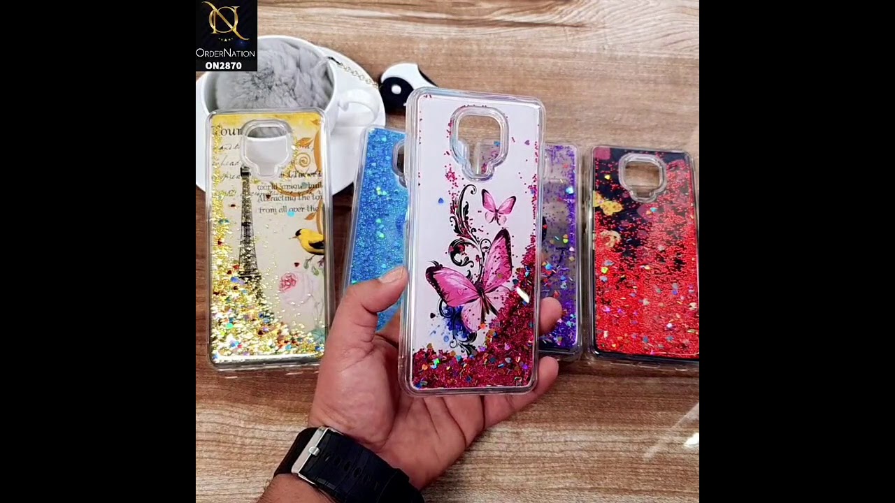 iPhone 8 Plus / 7 Plus Cover - Design 5 - Trendy Hearts and Stars Moving Liquid Glitter Case