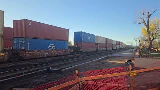 BNSF train passing the Harvey House in Winslow, Arizona | November 20, 2025