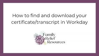 How to download training certificates from Workday