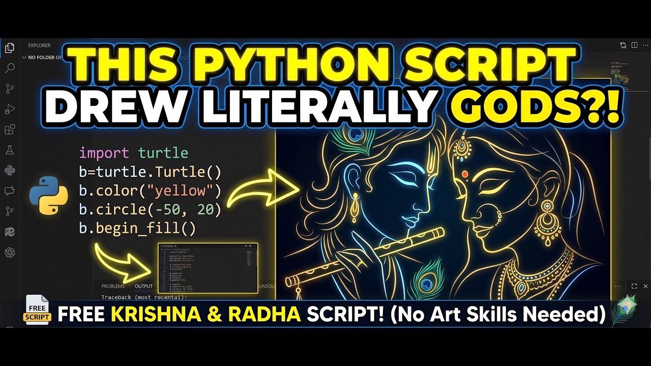 I Drew LITERALLY GODS With Python?! 🦚 (Radha Krishna Turtle Art) - YouTube