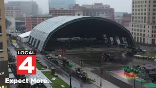 NFL draft footprint takes shape in downtown Detroit