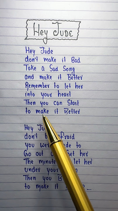 Hey Jude lyrics ~ The beatles♥️#shorts #ytshorts #lyrics #songlyrics #viralsong #music #english