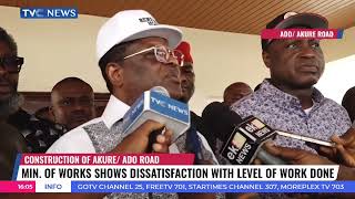 Minister Of Works Dave Umahi Dissatisfied With Construction Of Akure-Ado Road