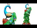 How to make a peacock//diy showpiece//Papermache Peacock || Papermache Work ||CRAFT QUEEN||#019