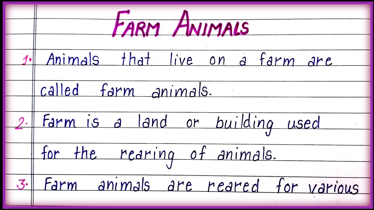 essay on farm animals for class 1