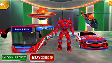 Bus Robot Police Car Multiple Transform War Game 2020 #3 - Android Gameplay
