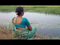 Fishing video ll Skilled cute lady Fishing with a hook fishing in the field