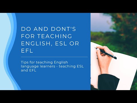 Do and Dont&#039;s for Teaching English, ESL or EFL | Tips for Teaching English Language Learners