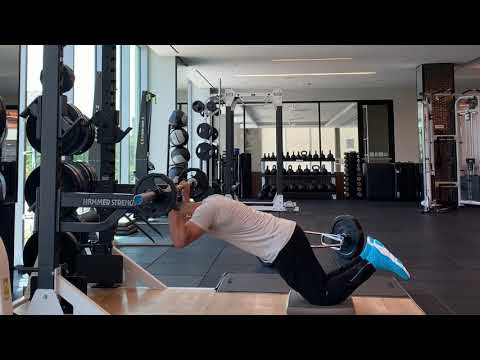 Functional reverse skull crushers with barbell bar with modified version