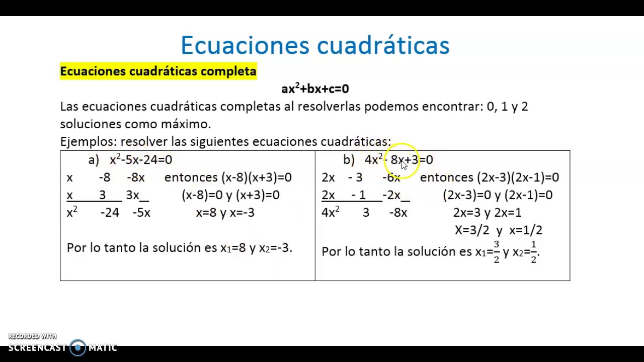 Ecuación cuadrática completa YouTube Ecuación cuadrática completa YouTube