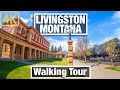 4K City Walks - Livingston Montana USA - April 30 - Train Depot - Virtual Treadmill Scenery Walk