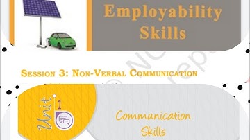 Non verbal communication( session :3 Employabilty skill) 10th class
