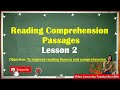 Reading Comprehension Passages Lesson 2 for Grade 3 #readinglesson #readingtutorial