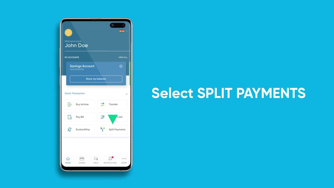 Ecobank Mobile App How To Split Payments Youtube