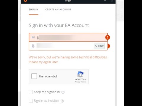 Origin client EA login failed