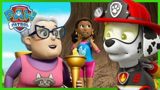 Ultimate Fire Rescue Pups save the Adventure Bay Games! | PAW Patrol Cartoons for Kids Compilation