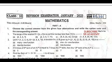 10th standard maths first revision 2023 test  question paper  English medium Chengalpattu dt